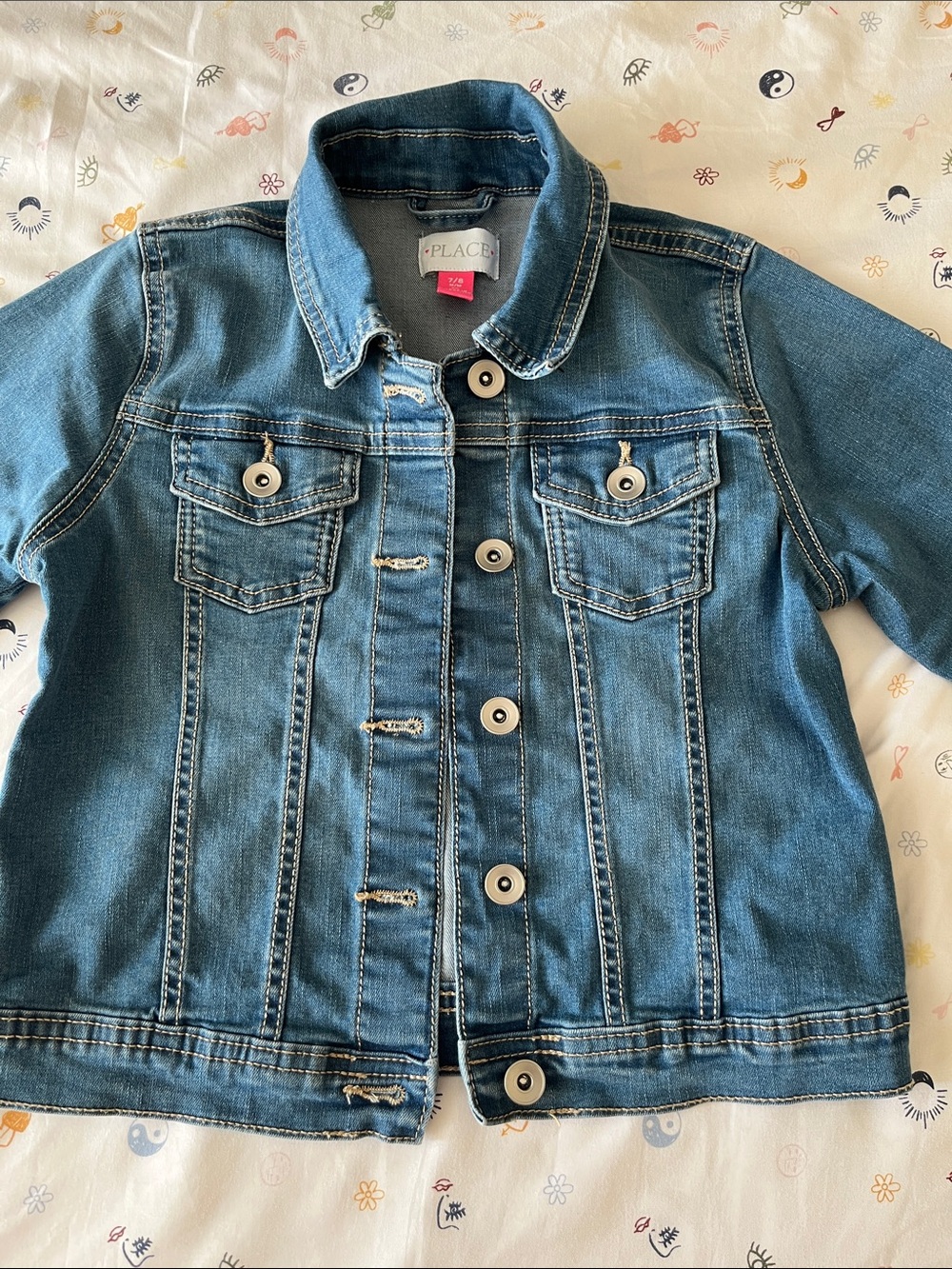 Place Girls Blue Denim Button-Up Jacket